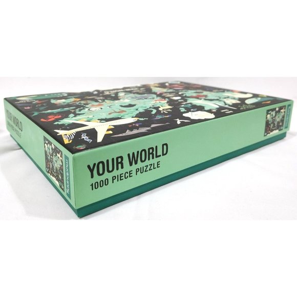 Mudpuppy YOUR WORLD 1000 pieces Jigsaw Puzzle COMPLETE 27x20" world map animals - Picture 11 of 12
